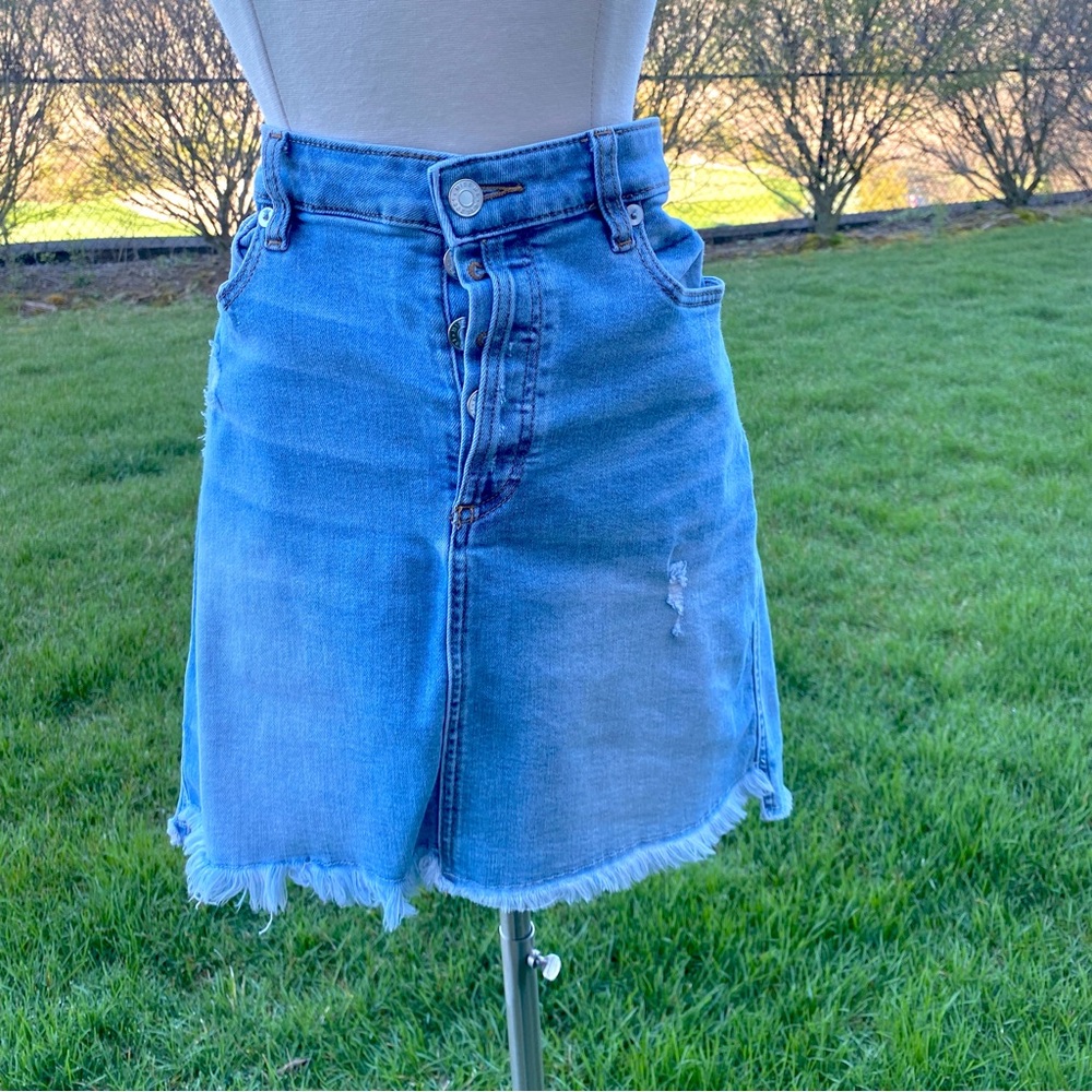 Miss Me Distressed Denim Mini Skirt
